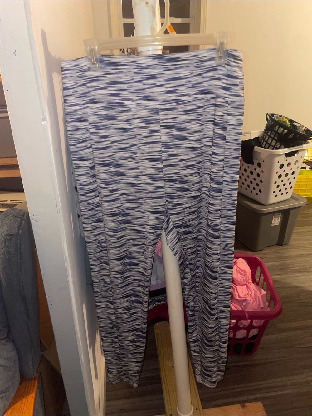 Women's Blue Space-Dye Leggings